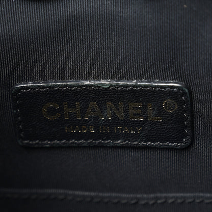 Chanel Sheepskin Chevron Quilted Drawstring Bag Black 6 of 10