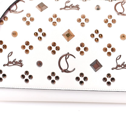 Christian Louboutin Calfskin Spikes Loubinthesky Paloma Clutch Snow 6 of 9
