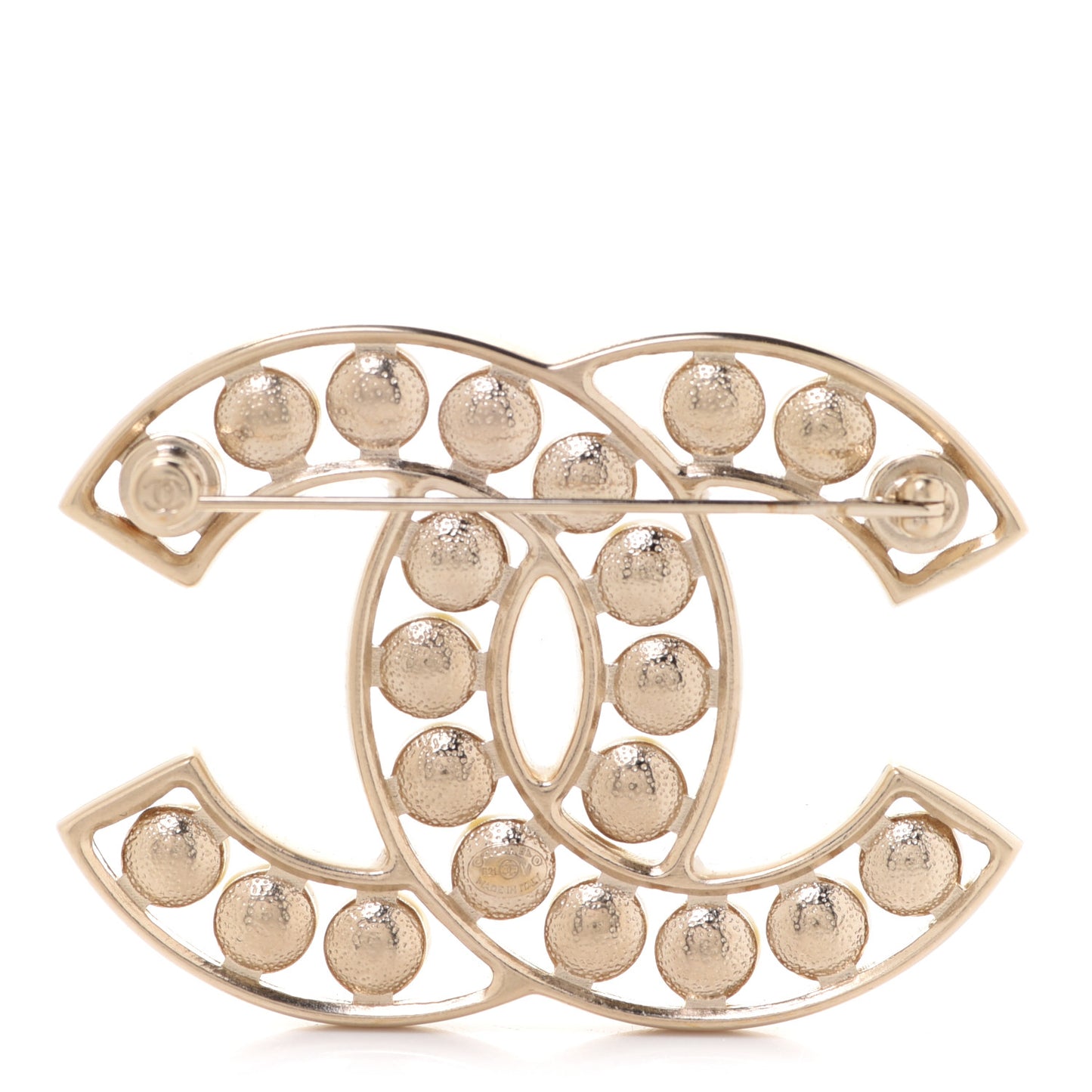 Pearl CC Brooch Light Gold