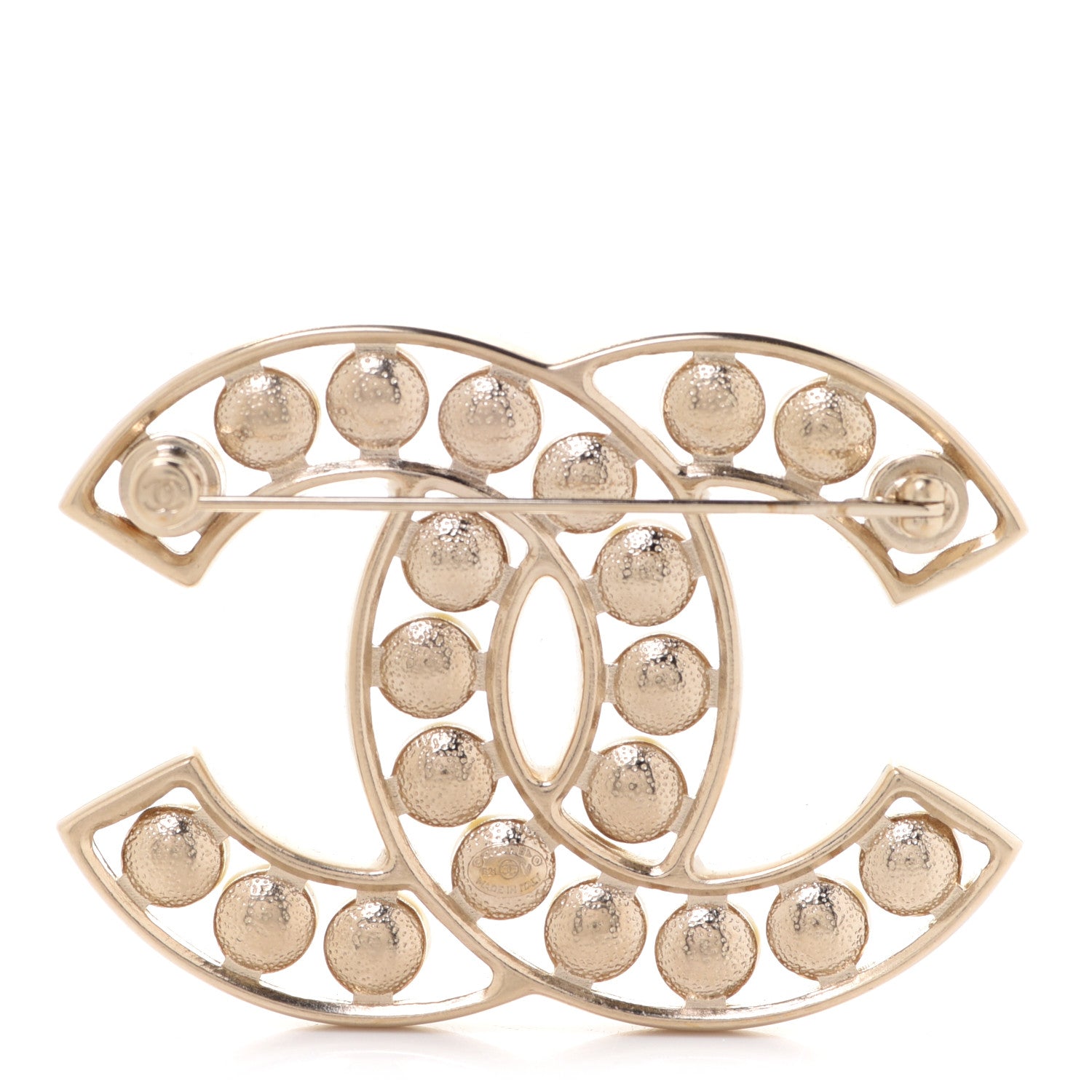 Chanel Pearl CC Brooch Light Gold 3 of 5