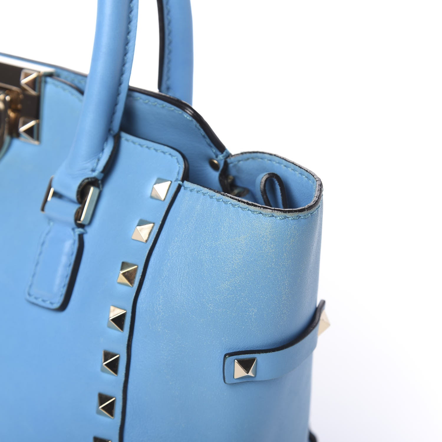 Valentino Garavani Vitello Mini Rockstud Double Handle Tote Parrot 15 of 15