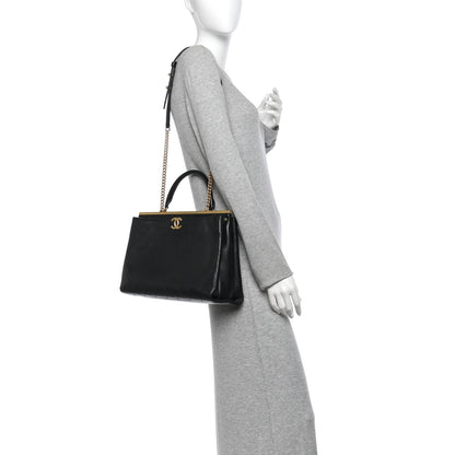 Chanel Lambskin Stitched Large Coco Lux Shopping Tote Black 2 of 12