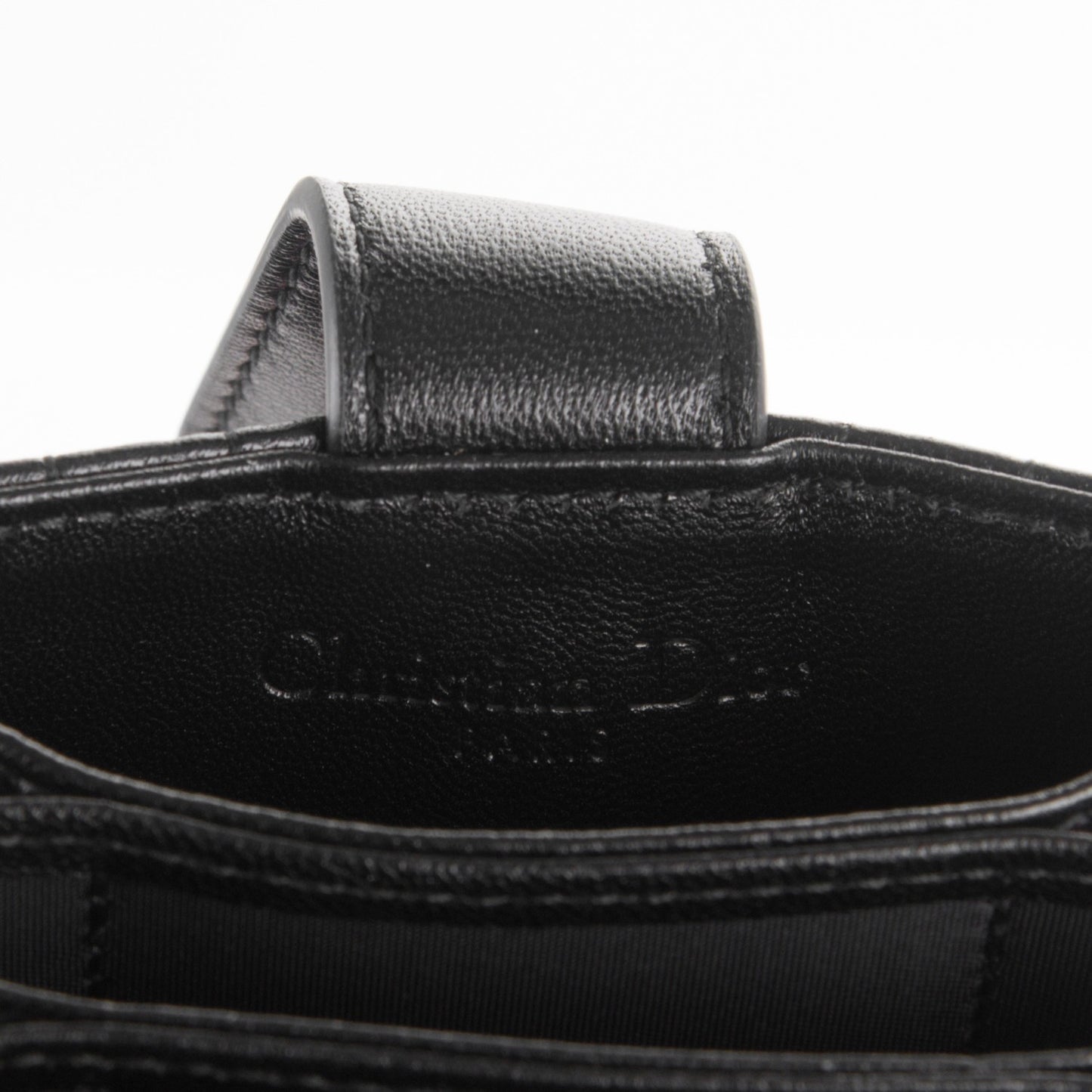 Lambskin Cannage Lucky Badges Lady Dior 5-Gusset Card Holder Black