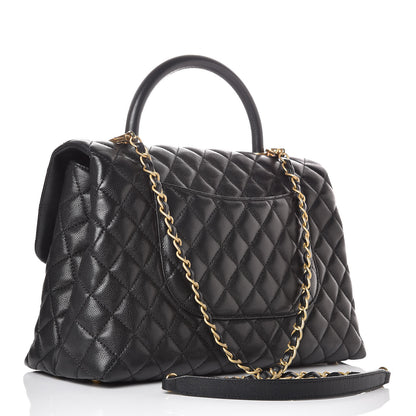 Chanel Caviar Quilted Medium Coco Handle Flap Black 4 of 9