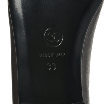 Chanel Lambskin Cap Toe CC Ballerina Flats 39 Brown Black 7 of 7