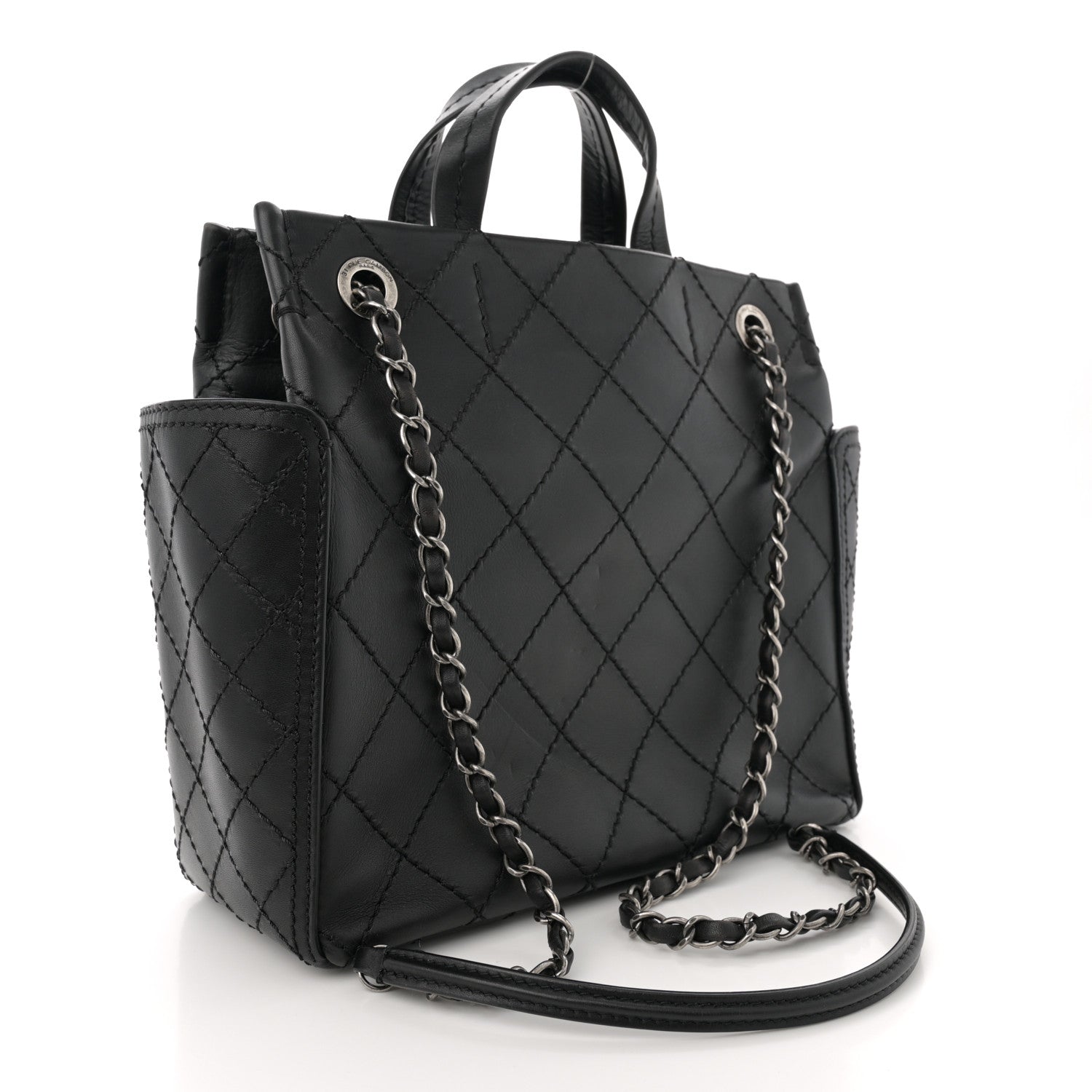 Chanel Grained Calfskin CC Pocket Tote Black 3 of 11