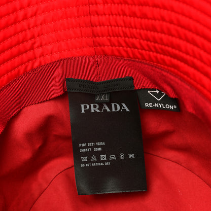 Prada Re-Nylon Metal Triangle Logo Mens Bucket Hat XXL Rosso 6 of 7