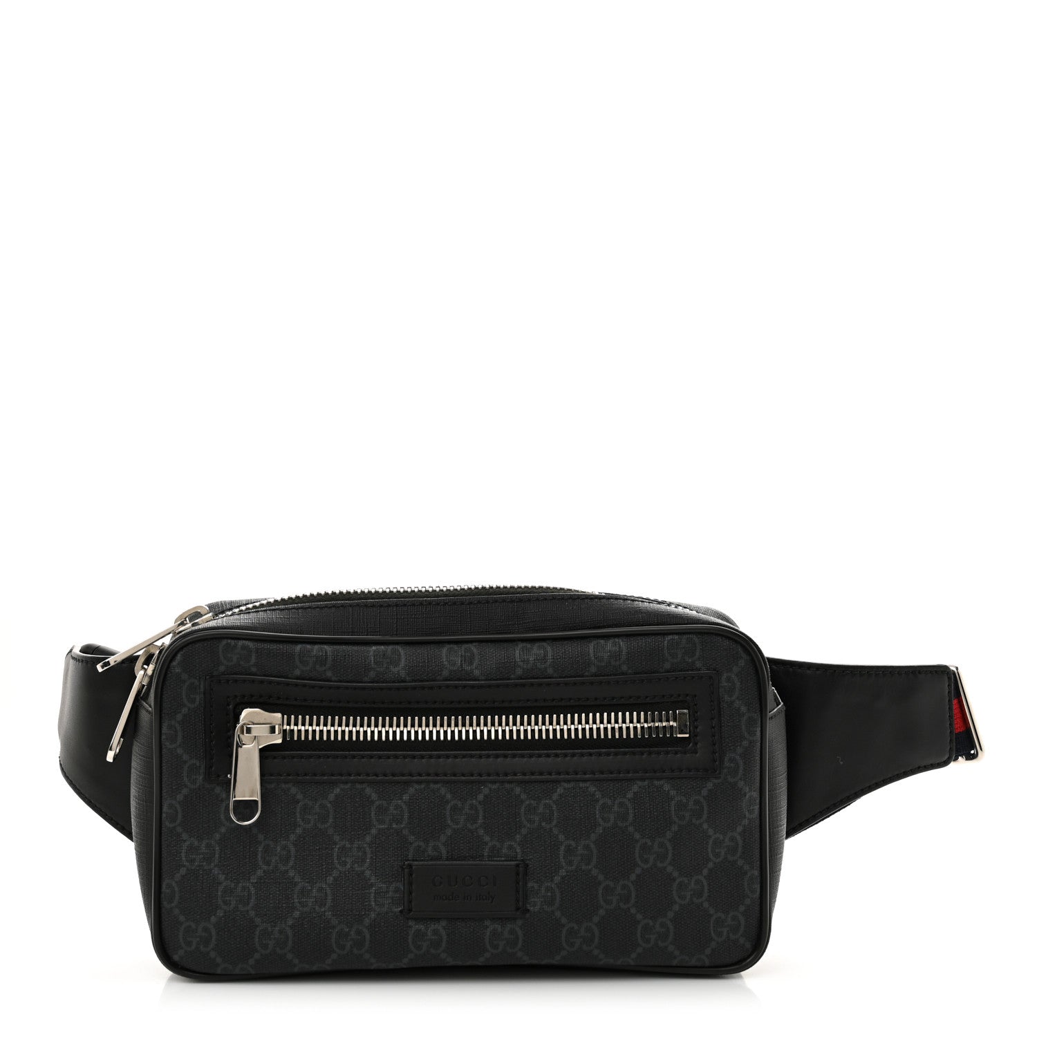 Gucci Soft GG Supreme Monogram Web Belt Bag Black Grey 1 of 13