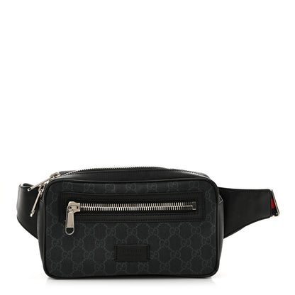 Gucci Soft GG Supreme Monogram Web Belt Bag Black Grey 1 of 13