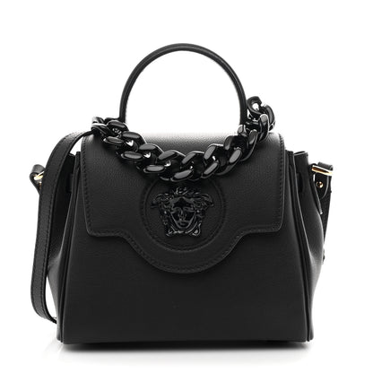 Versace Grained Calfskin Small La Medusa Top Handle Bag Black 1 of 10