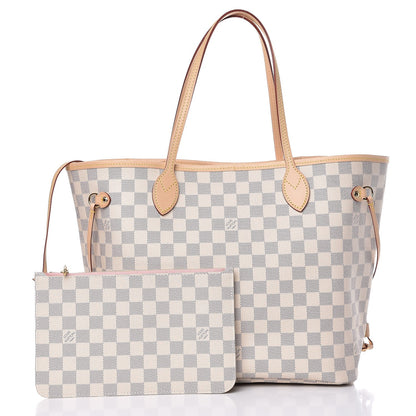 Louis Vuitton Damier Azur Neo Neverfull MM Rose Ballerine 1 of 9