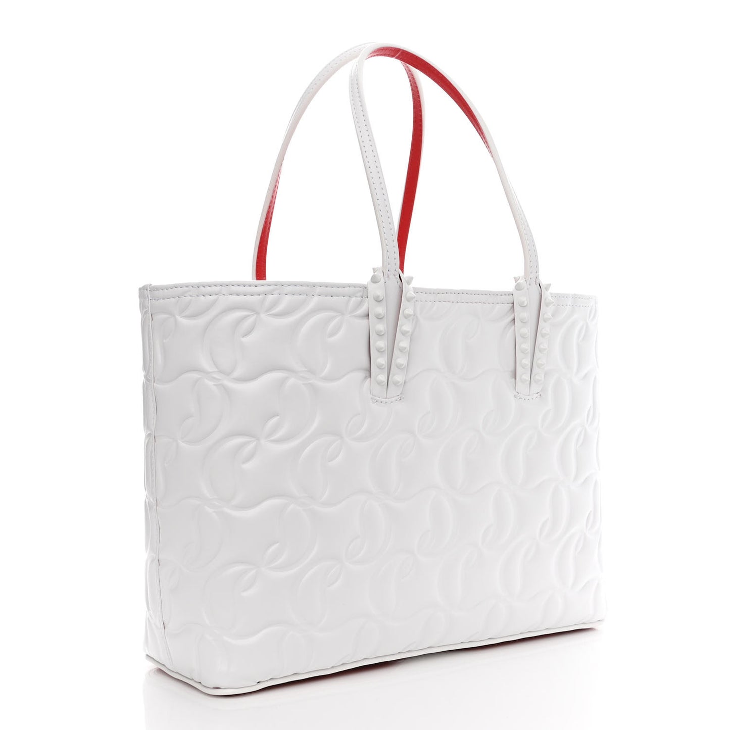 Nappa Embossed Small East West Cabata Tote White