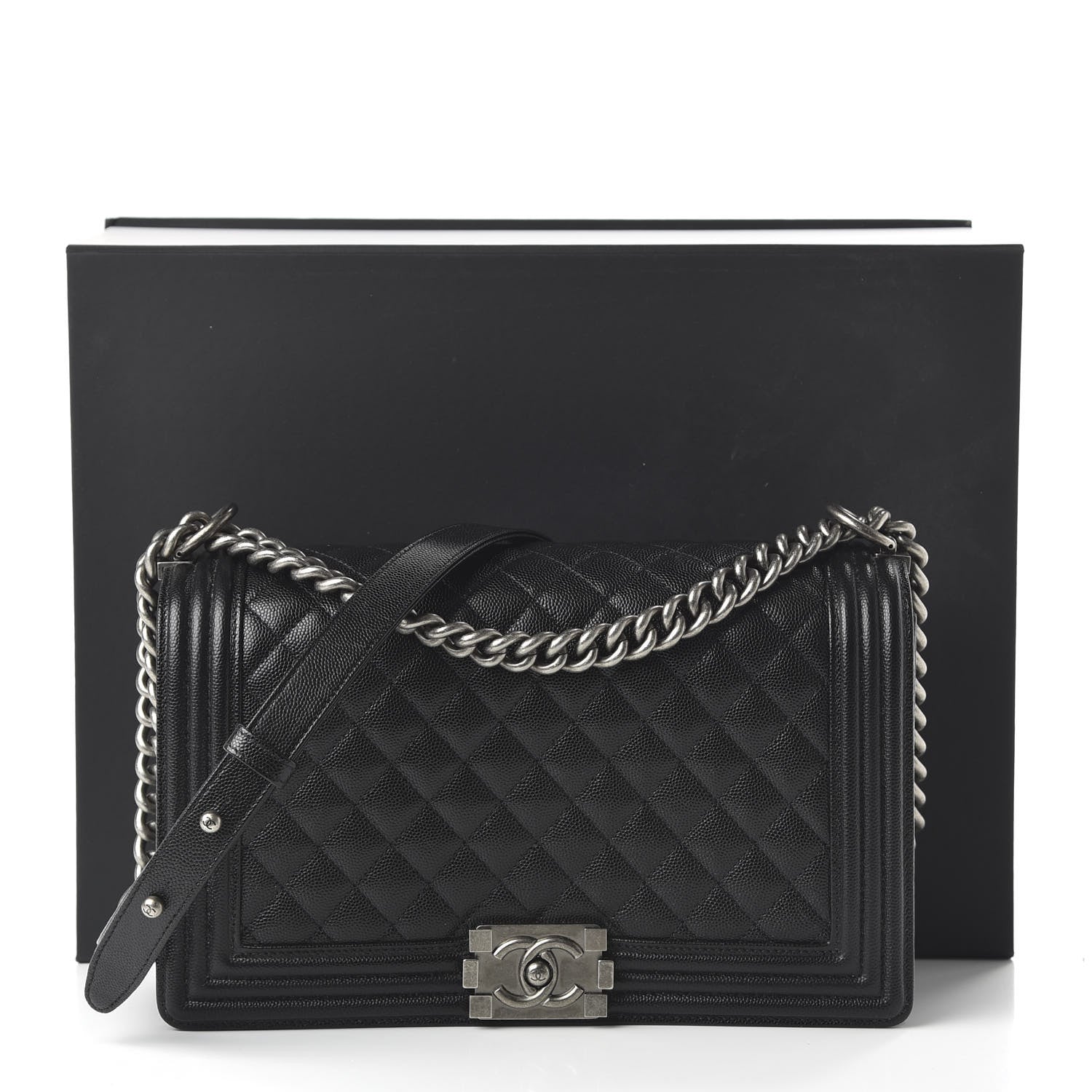 Chanel Caviar Quilted New Medium Boy Flap Black 11 of 11