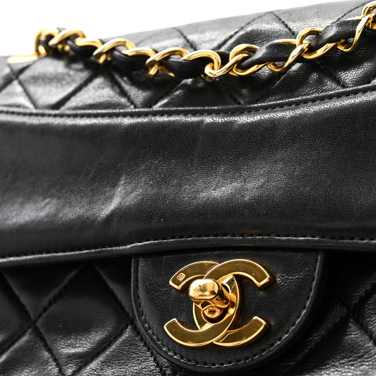 Lambskin Quilted Small Single Flap Black