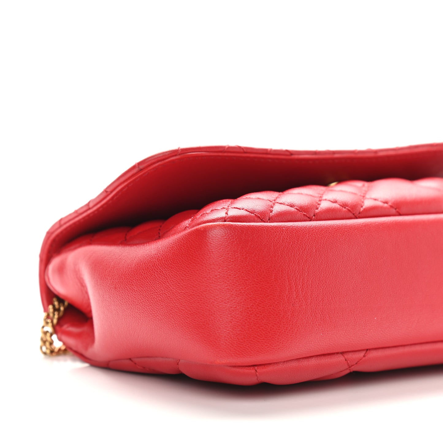 Nappa Quilted Trapuntata Tribute Wallet Chain Crossbody Rosso