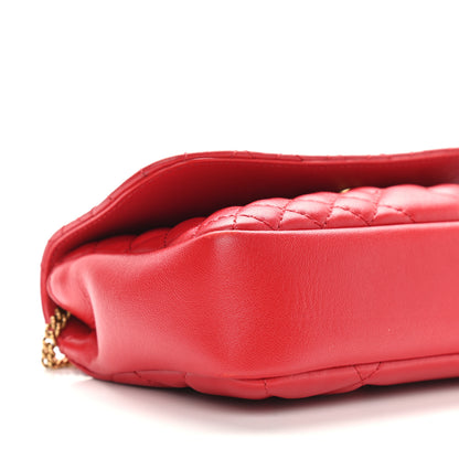 Versace Nappa Quilted Trapuntata Tribute Wallet Chain Crossbody Rosso 9 of 10
