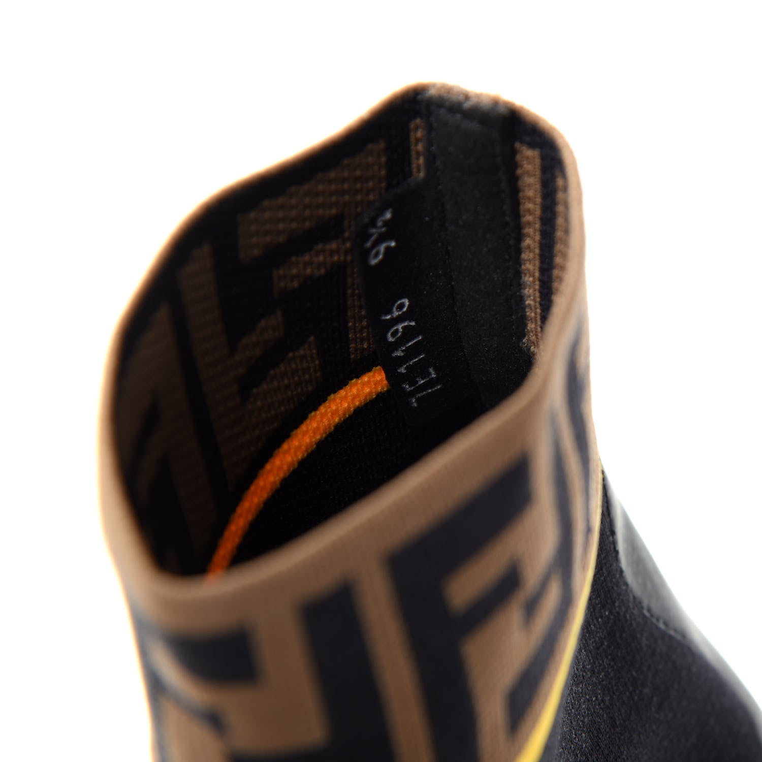 Fendi Jersey FF Mania Mens High Top Sock Sneakers 9.5 Black Tobacco Yema 10 of 11