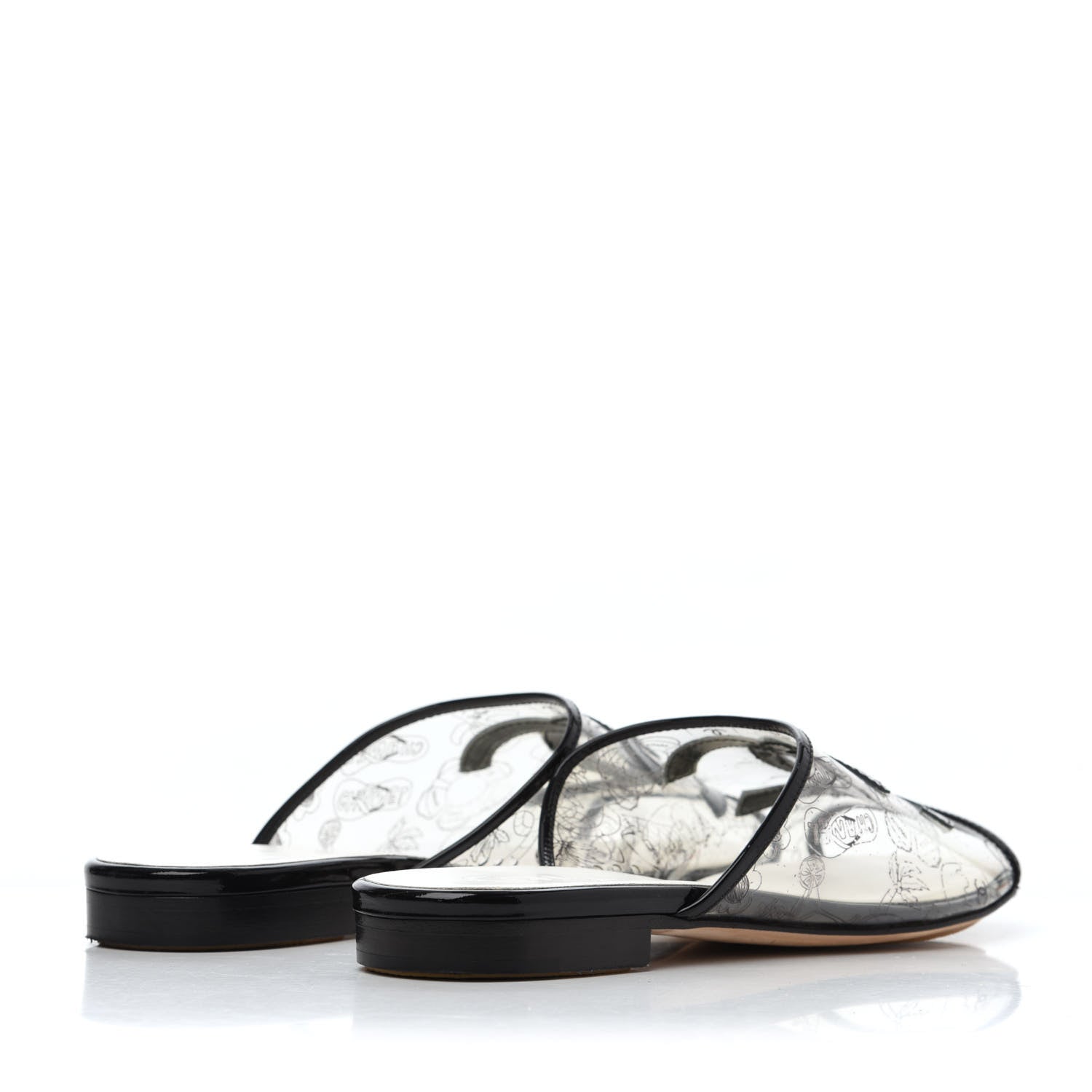 Chanel Patent PVC CC Sandal Mule 37 Black 7 of 32