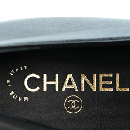 Chanel Lambskin Patent Cap Toe Camellia Ballerina Flats 38.5 Black 8 of 10