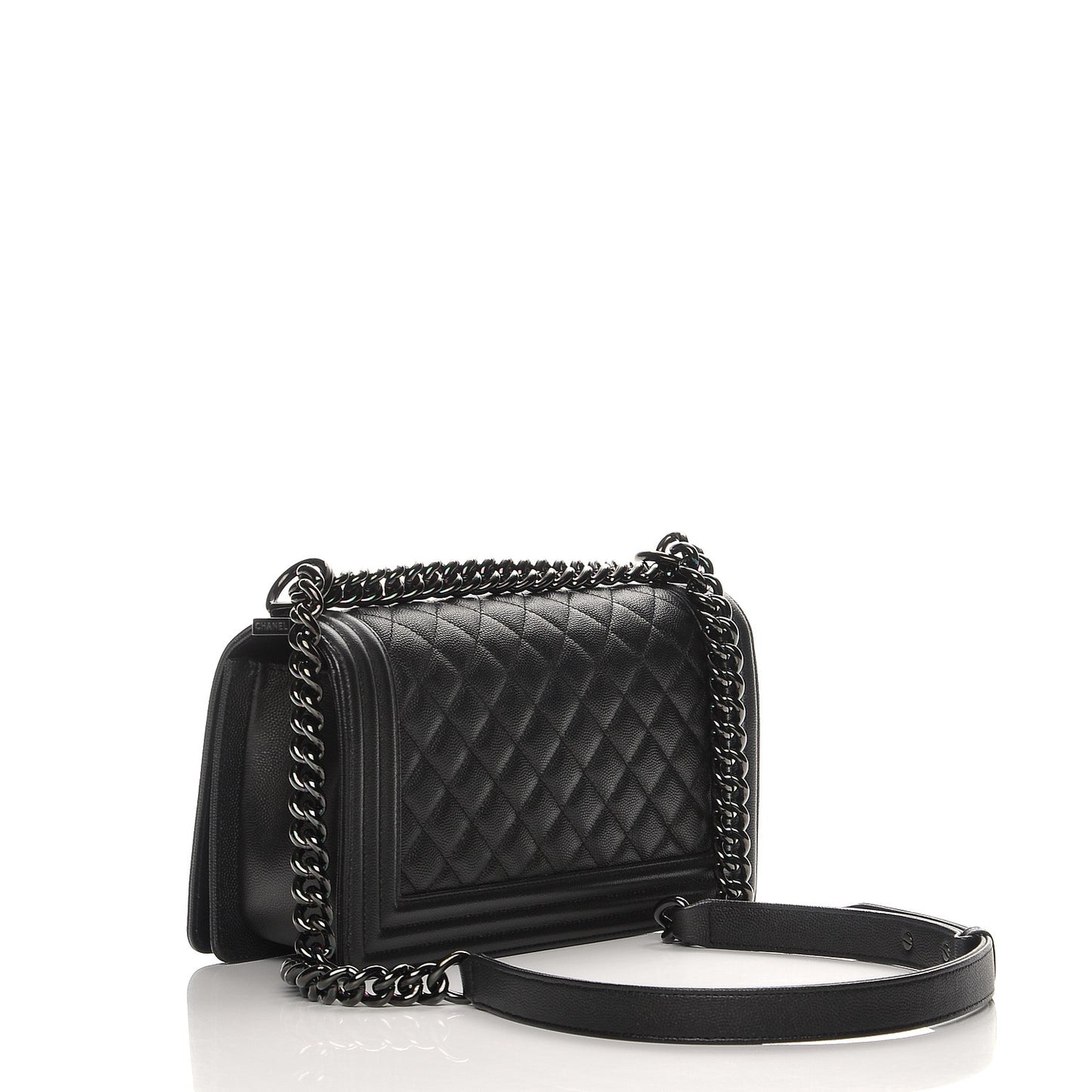 Caviar Quilted Medium Boy Flap So Black