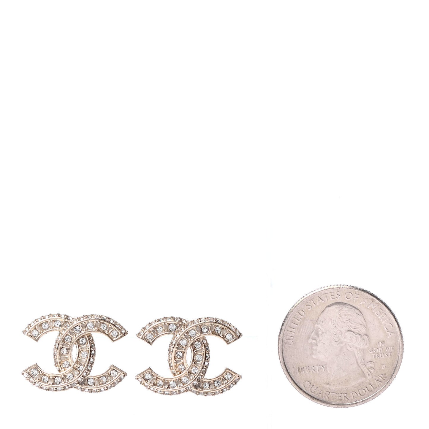 Crystal Timeless CC Earrings Light Gold