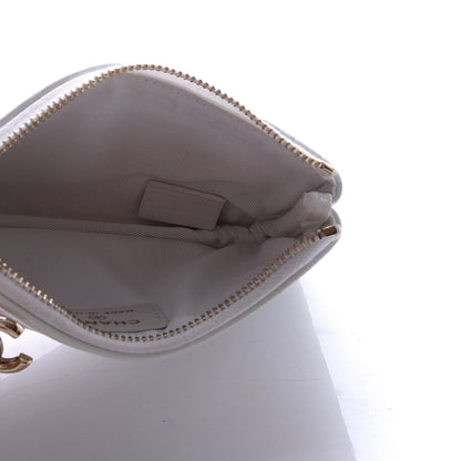 Chanel Calfskin Crocodile Embossed Cocodile Cosmetic Case White Gold 5 of 8