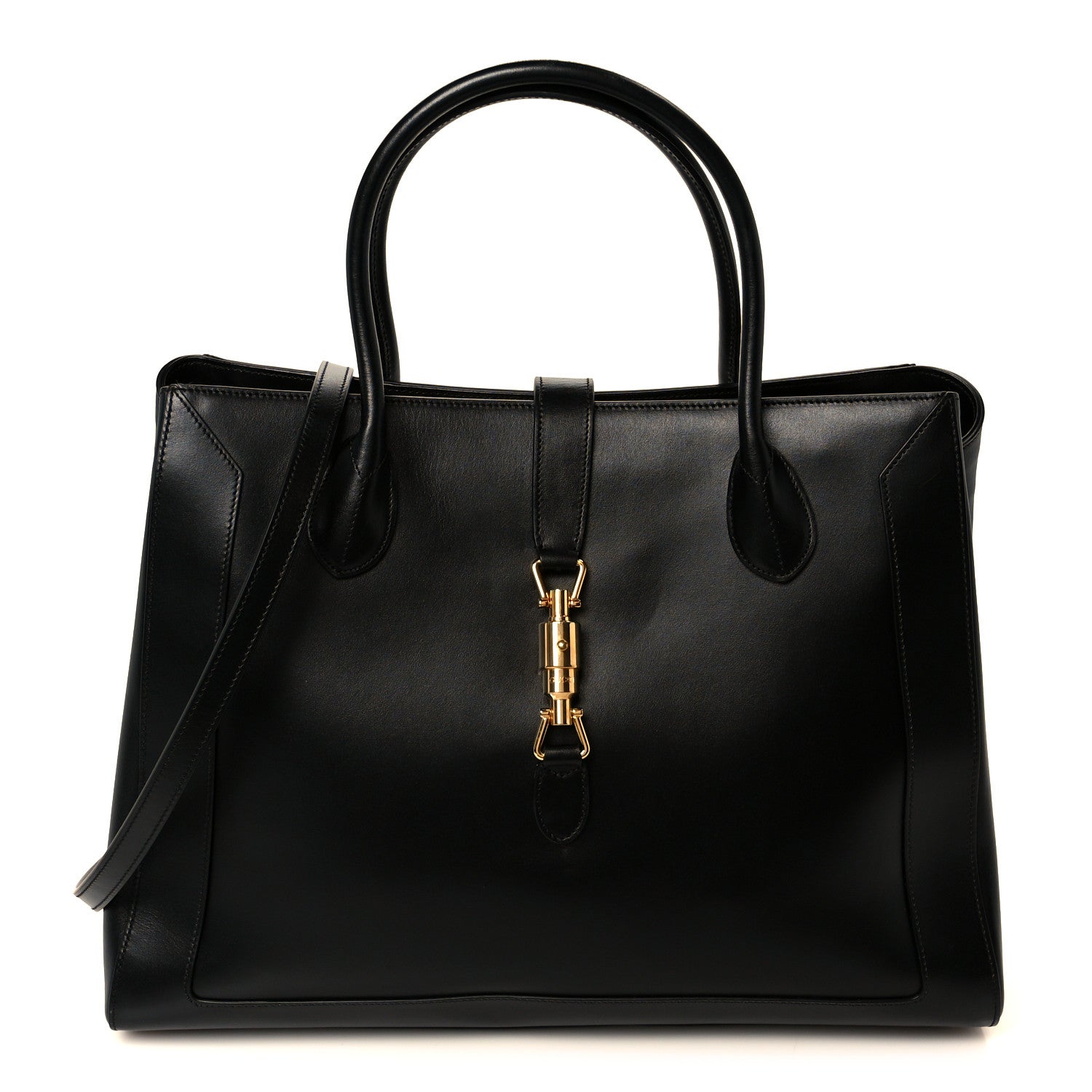 Gucci Boarded Plutone Calfskin Large Jackie 1961 Tote Black 1 of 13