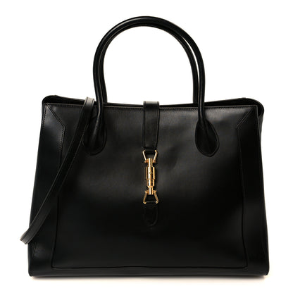 Gucci Boarded Plutone Calfskin Large Jackie 1961 Tote Black 1 of 13