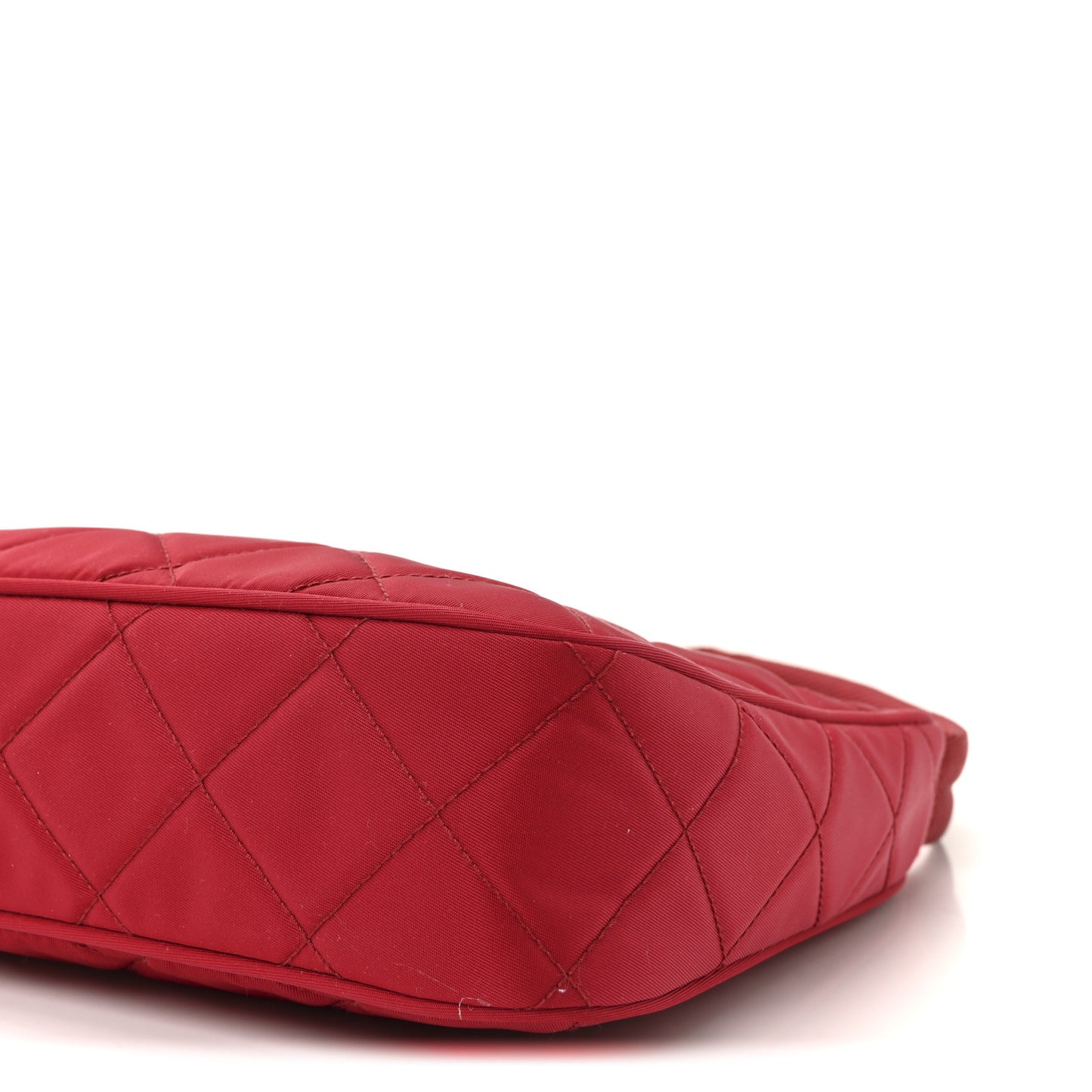 Tessuto Nylon Impuntu Quilted Shoulder Bag Cherry
