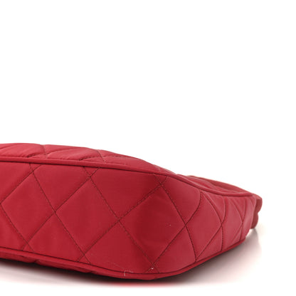Prada Tessuto Nylon Impuntu Quilted Shoulder Bag Cherry 9 of 9