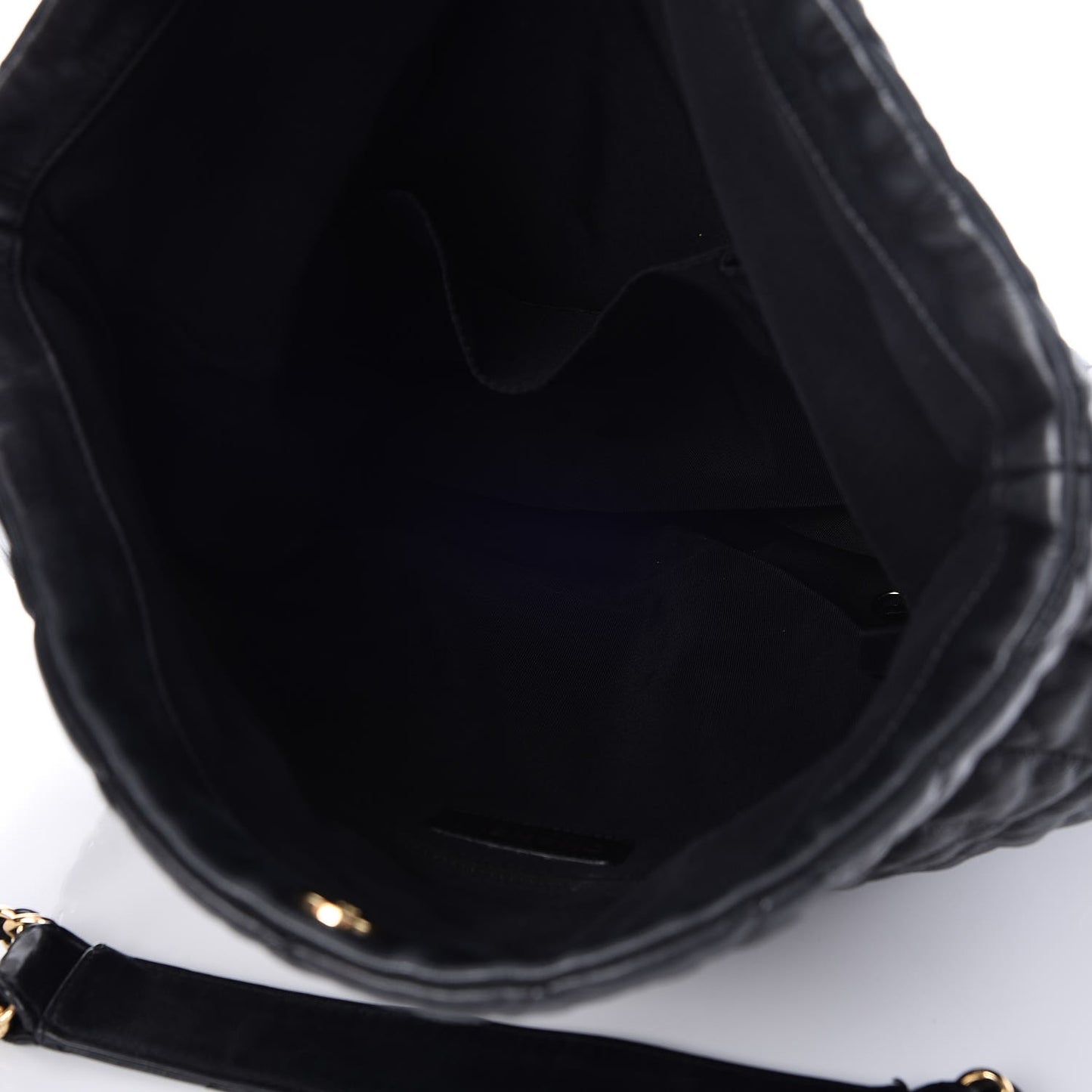 Calfskin Quilted Large Chain Me Hobo Black