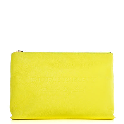 Burberry Soft Calfskin Large Duncan Zip Pouch Neon Yellow 1 of 8