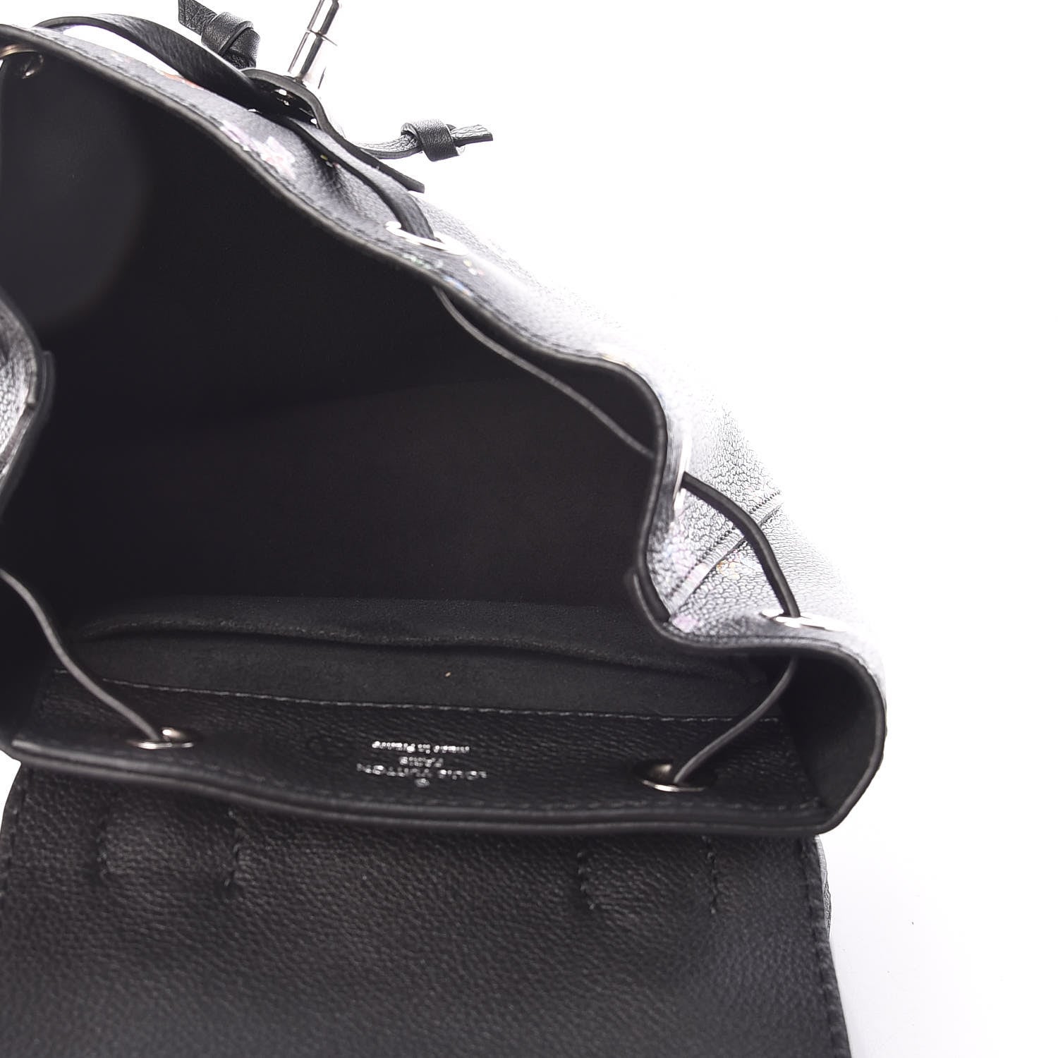 Louis Vuitton Calfskin Flower Lockme Mini Backpack Black Multicolor 5 of 9
