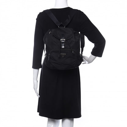 Prada Tessuto Nylon Vela Cinch Backpack Black 2 of 11