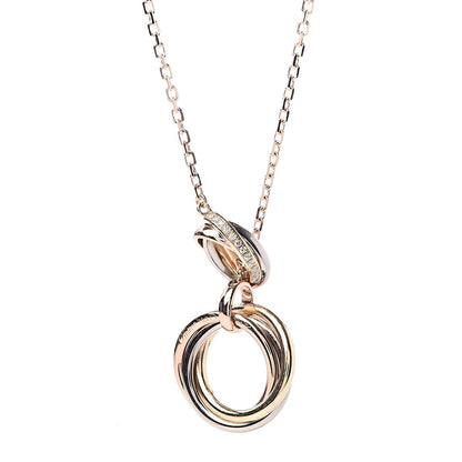 Cartier 18K Pink Yellow White Gold Diamond Trinity Lariat Necklace 5 of 7