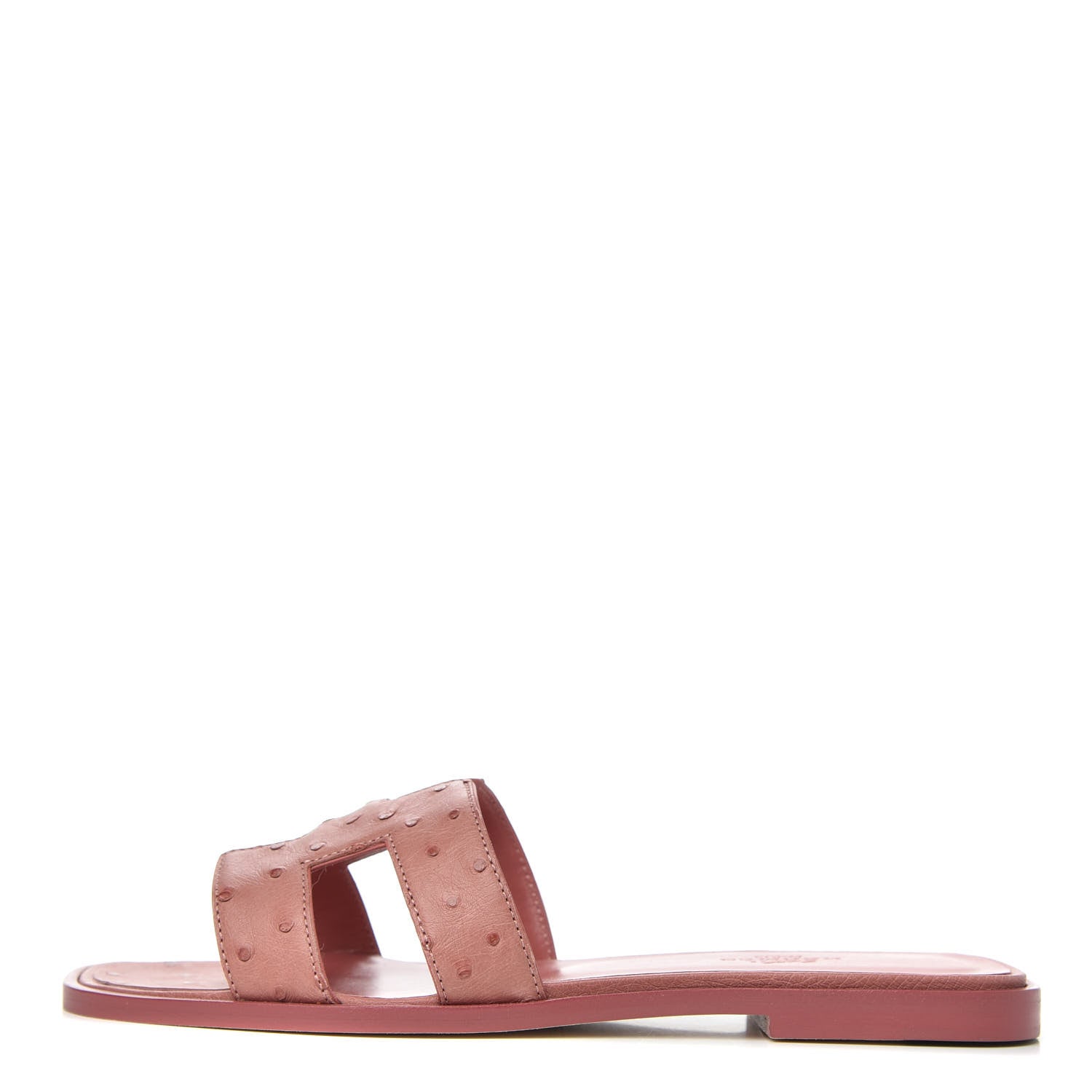 Hermes Ostrich Oran Sandals 36.5 Terre Cuite 1 of 9