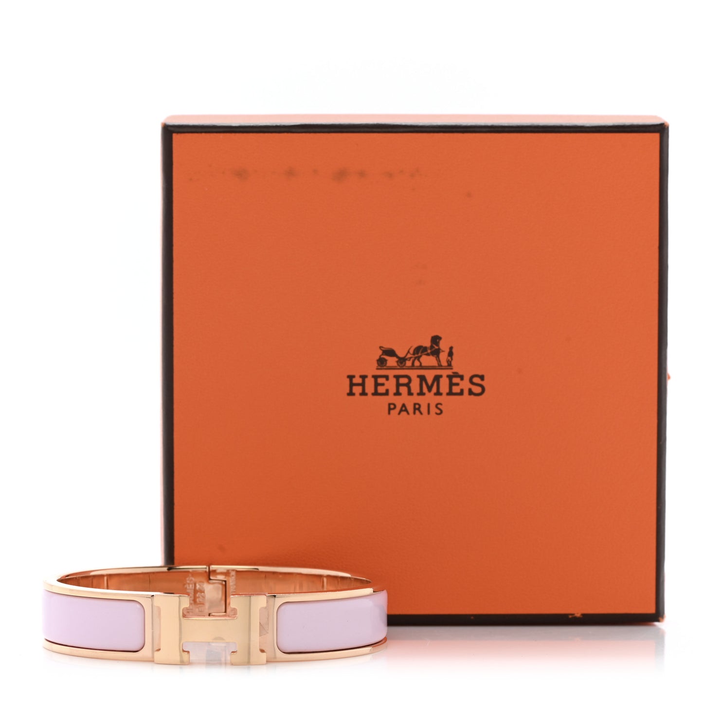 Enamel Narrow Clic Clac H Bracelet PM Rose Dragee