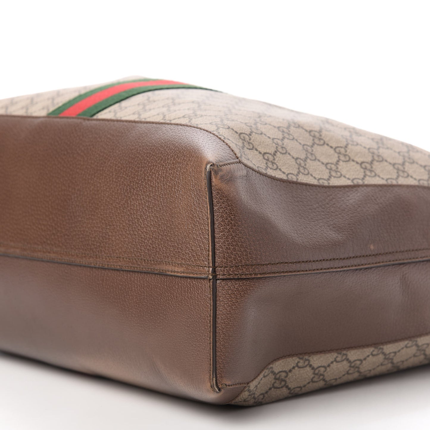 GG Supreme Monogram Web Large Ophidia Tote Brown
