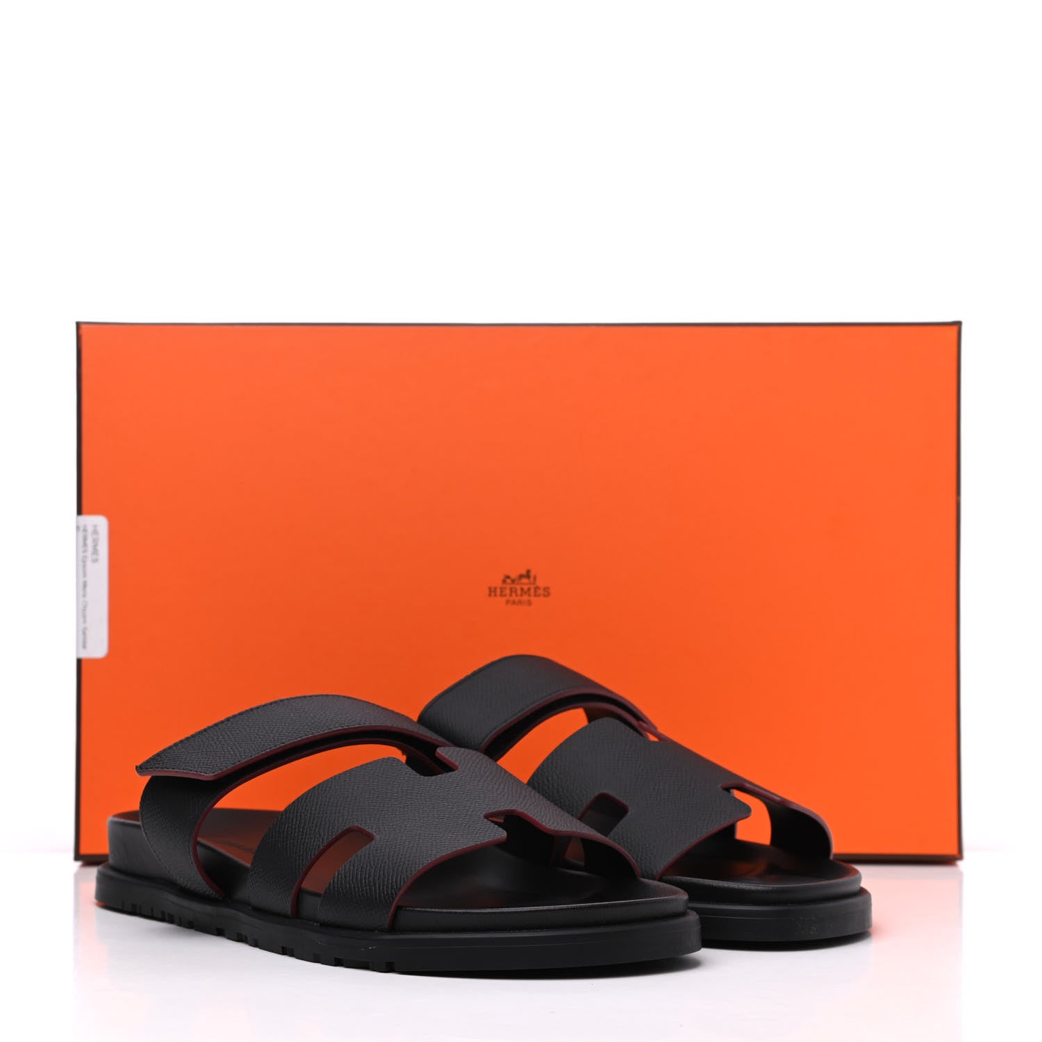 Hermes Epsom Mens Chypre Sandals 41 Black 9 of 9