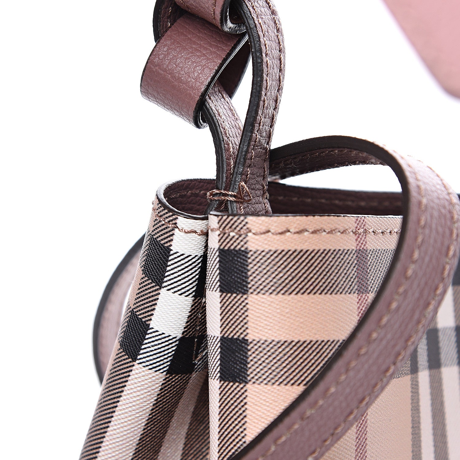 Burberry Haymarket Check Colours Small Lorne Bucket Crossbody Light Elderberry 11 of 11
