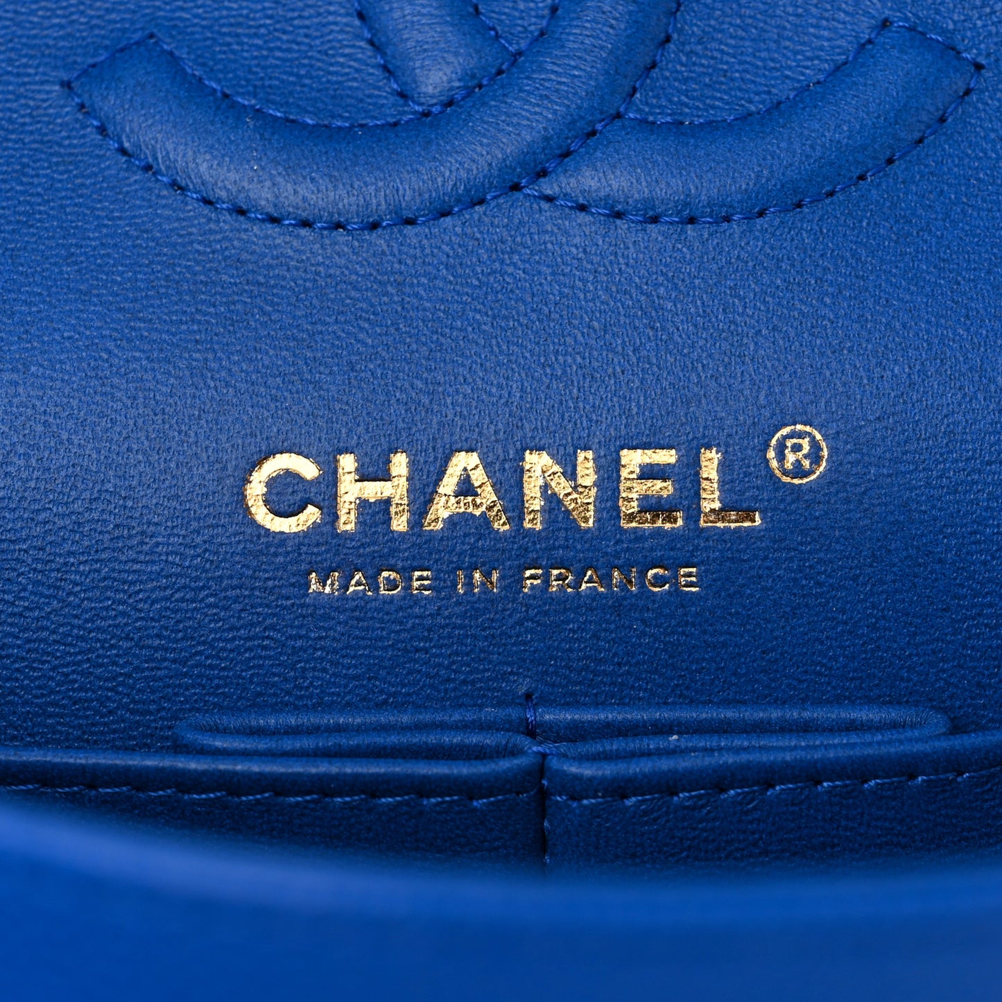 Caviar Quilted Small Double Flap Blue