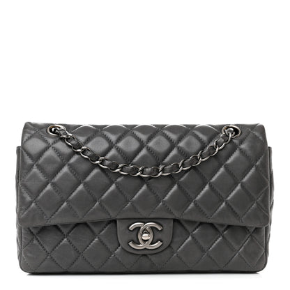Chanel Lambskin Quilted Medium Double Flap Dark Grey 1 of 16