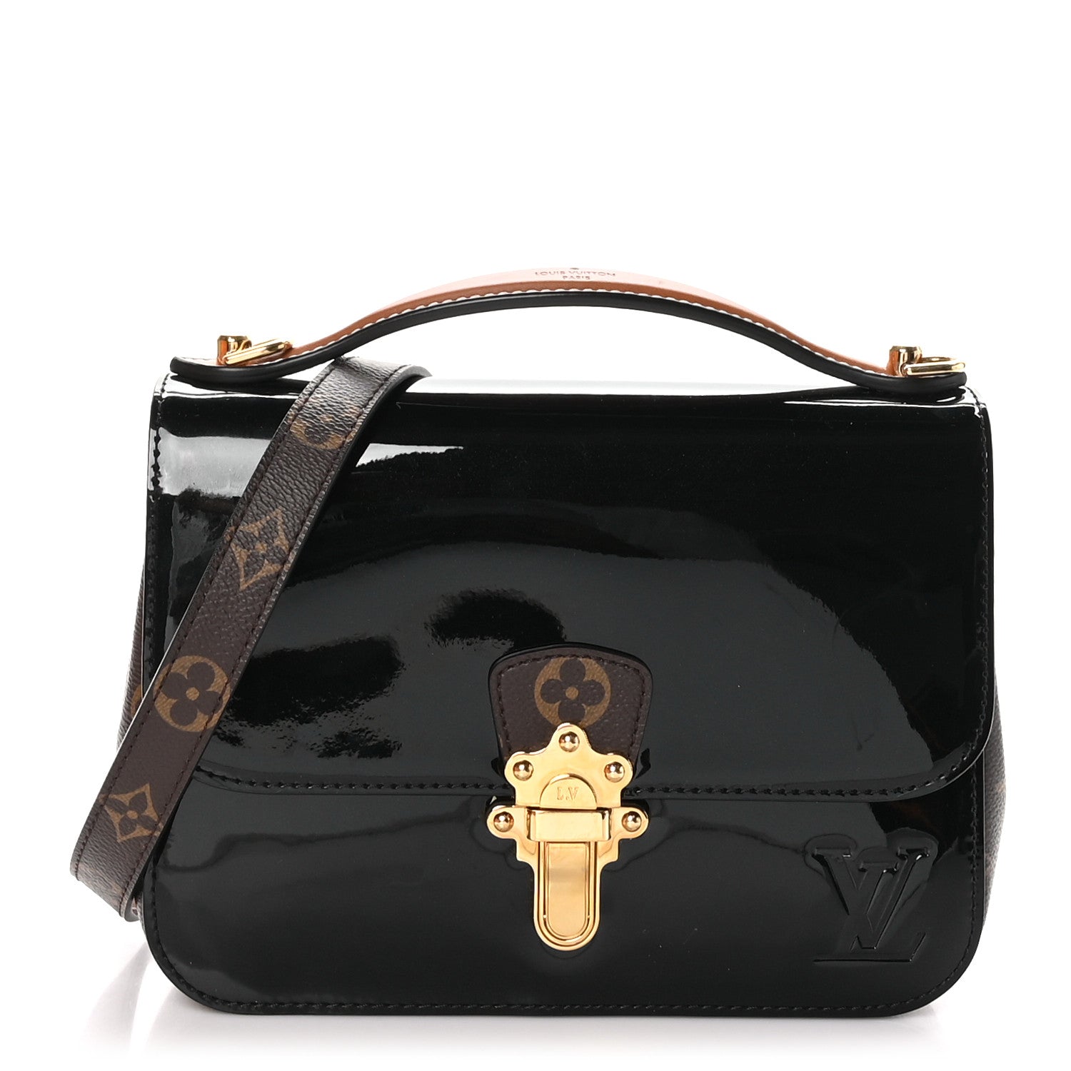 Louis Vuitton Patent Calfskin Monogram Cherrywood BB Black 1 of 7