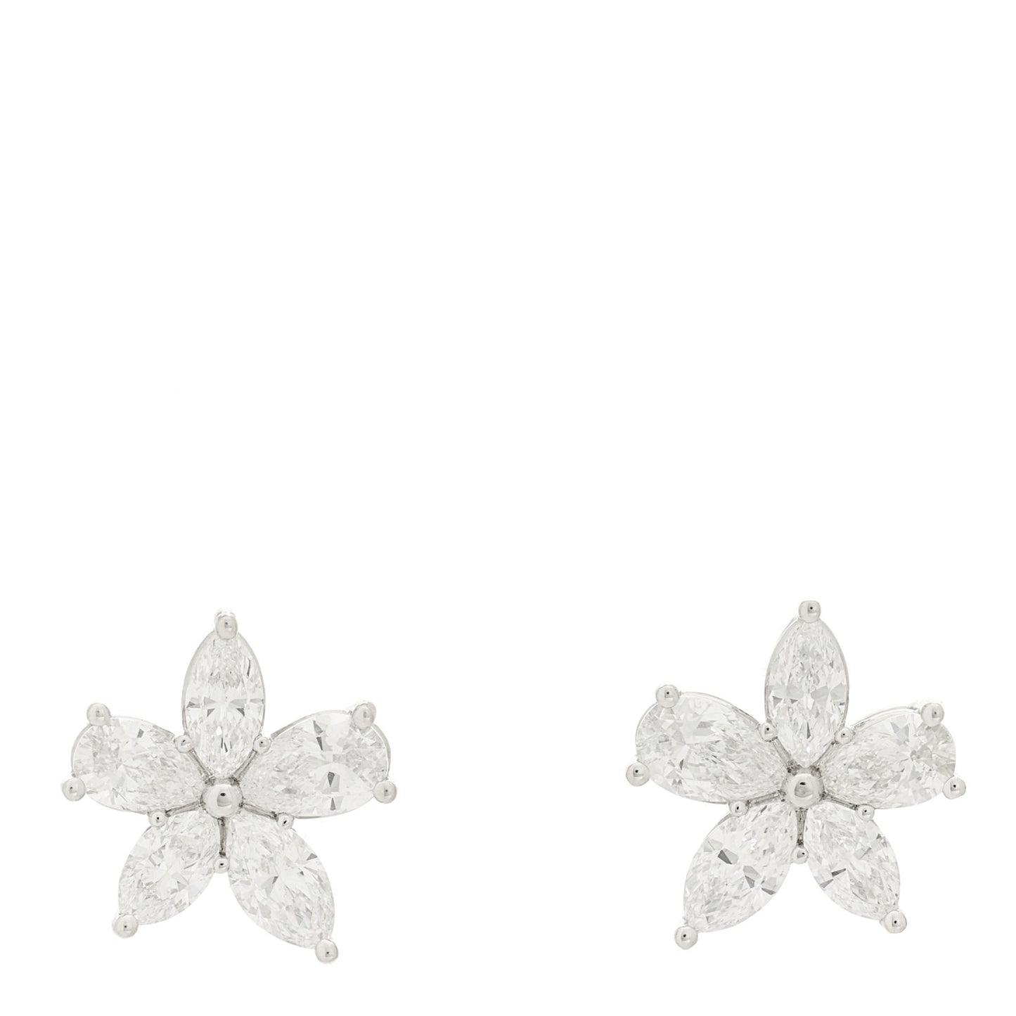 Platinum Diamond Large Victoria Mixed Cluster Earrings
