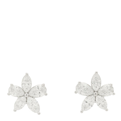 Tiffany Platinum Diamond Large Victoria Mixed Cluster Earrings 1 of 4