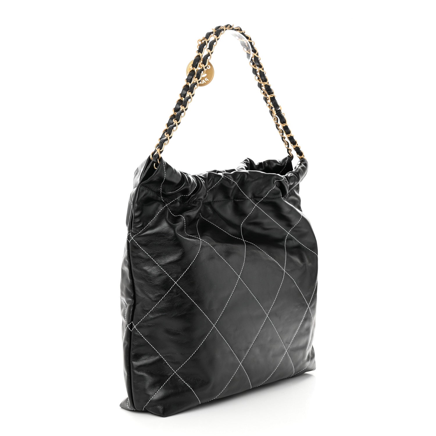 Chanel Shiny Calfskin Quilted Chanel 22 Black 4 of 12