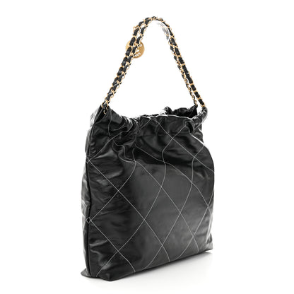 Chanel Shiny Calfskin Quilted Chanel 22 Black 4 of 12