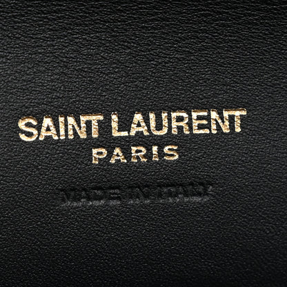 Saint Laurent Nappa Patent Calfskin Two-Toned Monogram Pouch Alabastro Black 7 of 9