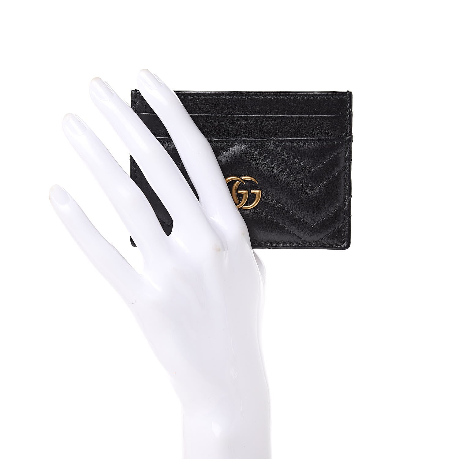 Gucci Calfskin Matelasse GG Marmont Card Holder Black 2 of 8
