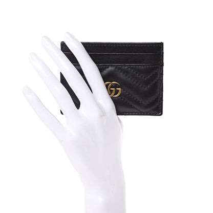 Gucci Calfskin Matelasse GG Marmont Card Holder Black 2 of 8